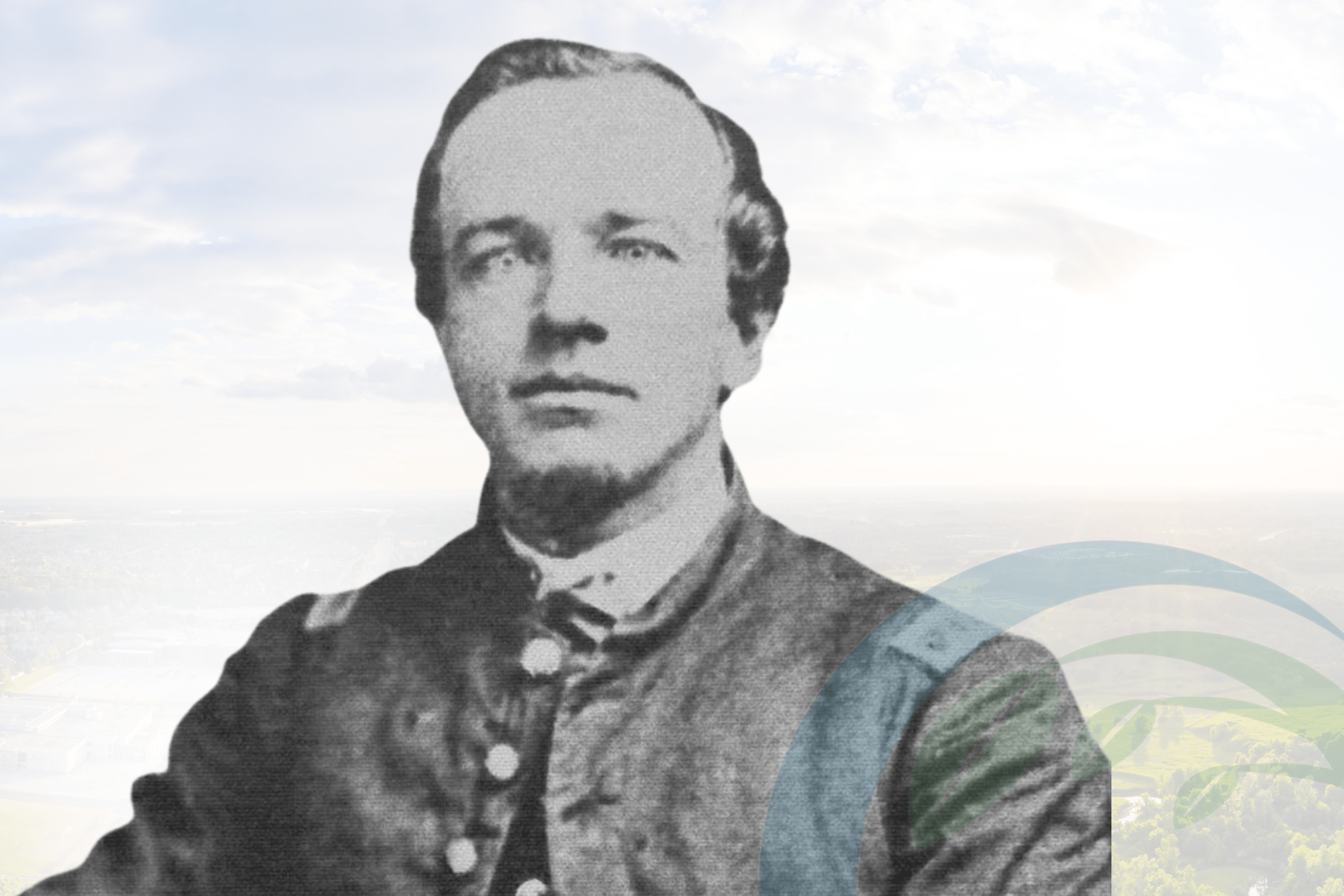 William Henry Harrison Reddick in military uniform against blue sky